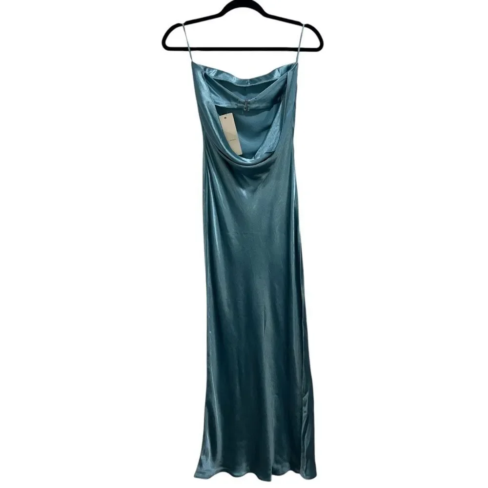 NEW NWT Bec + Bridge Moon Dance Strapless Maxi Dress Seaspray Blue